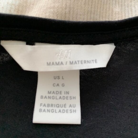 H&M Black Maternity Top, Size Large - Picture 2 of 2